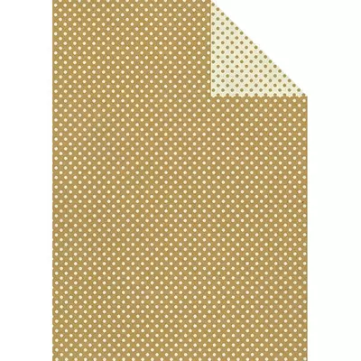 Tassotti decoupage papír - kétoldalas pöttyös, arany-fehér