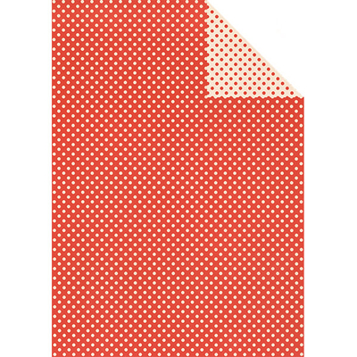 Tassotti decoupage papír - kétoldalas pöttyös, piros-fehér