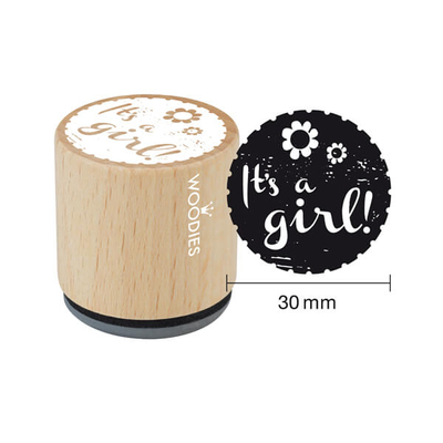 Pecsételő, Woodies, 3 cm - It's a girl