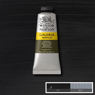 Winsor&amp;Newton Galeria akrilfesték, 60 ml - 337, lamp black