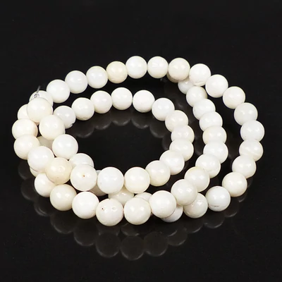 Ásványgyöngy - Gyöngyház, 6 mm, 37 cm