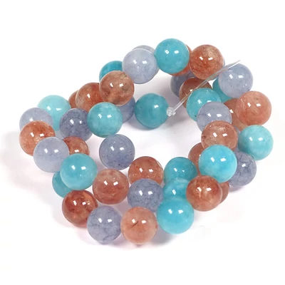 Napkő mix 8 mm-es matt ásványgyöngyök 37 cm-es szálon