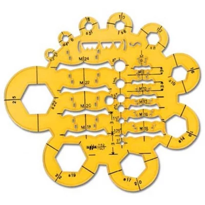 Arda rádiusz- és csavarsablon