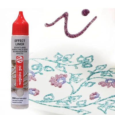 Art Creation Effect Liner, univerzális 3D festéktoll, 28 ml - 8909 Glitter pink