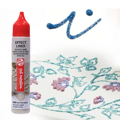 Art Creation Effect Liner, univerzális 3D festéktoll, 28 ml - 8911 Glitter blue