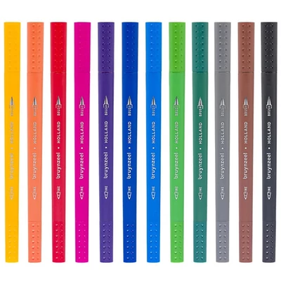 Bruynzeel Fineliner Brush pen kétvégű filctoll készlet - 12 db