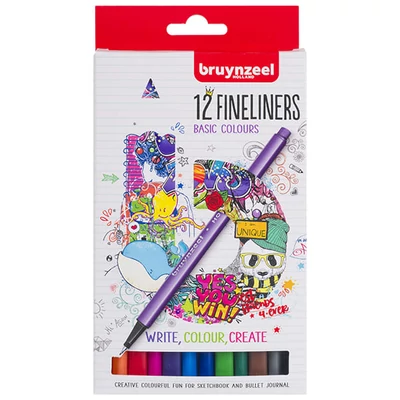 Bruynzeel Fineliner tűfilc készlet - 12 db