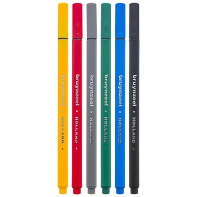 Bruynzeel Fineliner tűfilc készlet - 6 db, alap színek