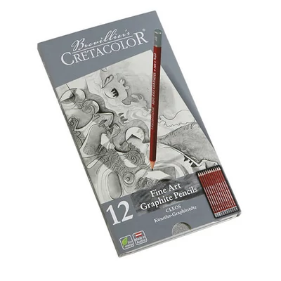 Cretacolor Fine Art Graphite grafitceruza készlet - 12 db, fémdobozos