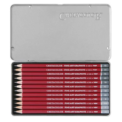 Cretacolor Fine Art Graphite grafitceruza készlet - 12 db, fémdobozos