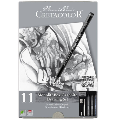Cretacolor Monolith Box grafit rajzkészlet, 11 db-os, fémdobozos