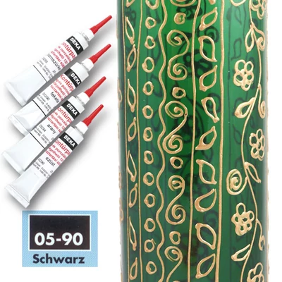 Deka kontúrfesték, kiégethető, 25 g - 90 fekete