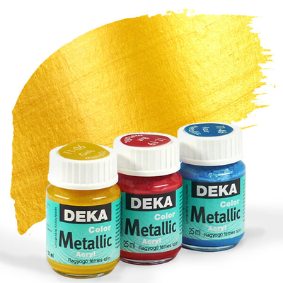 Deka Color Metallic metál akrilfesték 25 ml - 06 sárga