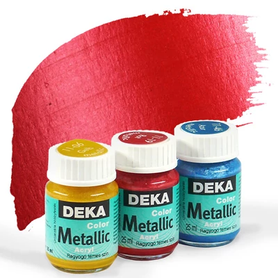 Deka Color Metallic metál akrilfesték 25 ml - 19 piros