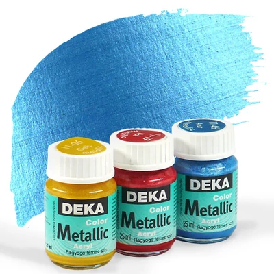 Deka Color Metallic metál akrilfesték 25 ml - 46 azúrkék