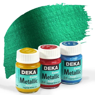 Deka Color Metallic metál akrilfesték 25 ml - 65 zöld