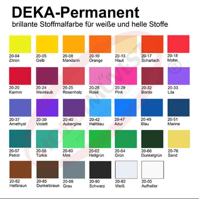 Deka Permanent textilfesték világos anyagra - különféle színekben