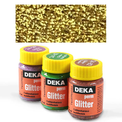 Deka Perm Glitter csillámos textilfesték 25 ml - 07 aranysárga