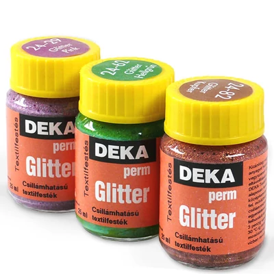 Deka Perm Glitter csillámos textilfesték 25 ml - különféle színekben