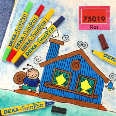 Deka TwinPen kétvégű textilfilc - 19 piros