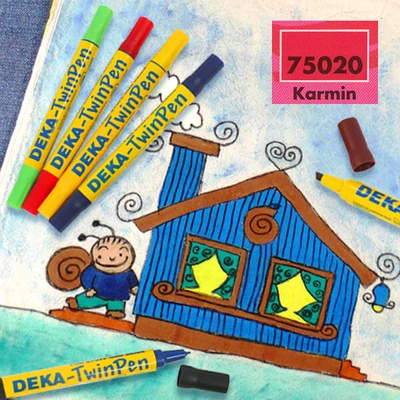 Deka TwinPen kétvégű textilfilc - 20 kármin