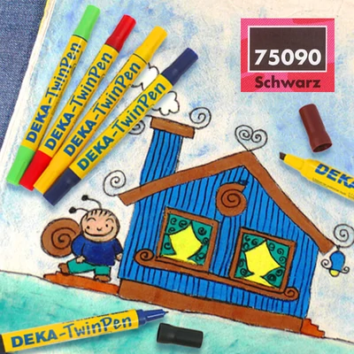 Deka TwinPen kétvégű textilfilc - 90 fekete