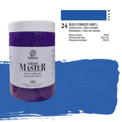 Ferrario Master akrilfesték, 1000 ml - 24, cobalt blue