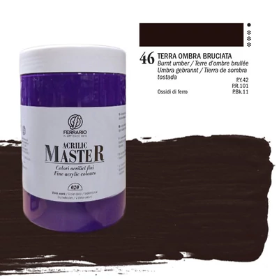 Ferrario Master akrilfesték, 1000 ml - 46, burnt umber