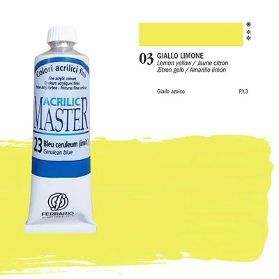 Ferrario Master akrilfesték, 60 ml - 03, lemon yellow