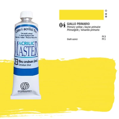 Ferrario Master akrilfesték, 60 ml - 04, primary yellow