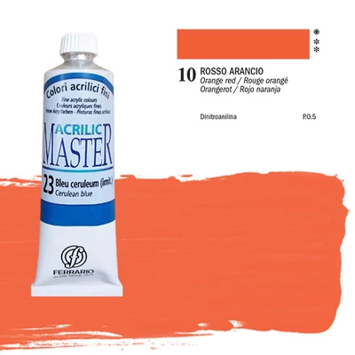 Ferrario Master akrilfesték, 60 ml - 10, orange red