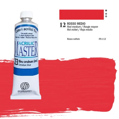 Ferrario Master akrilfesték, 60 ml - 12, red middle