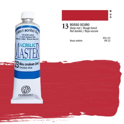 Ferrario Master akrilfesték, 60 ml - 13, deep red