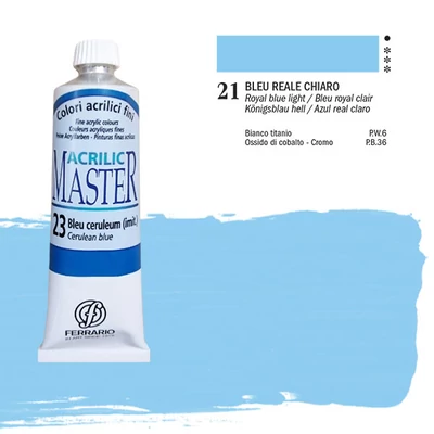 Ferrario Master akrilfesték, 60 ml - 21, king's blue light