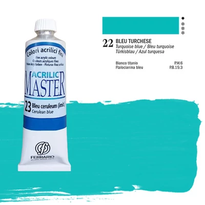 Ferrario Master akrilfesték, 60 ml - 22, turquoise blue