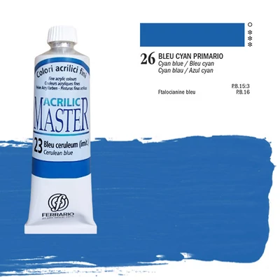 Ferrario Master akrilfesték, 60 ml - 26, cyan blue