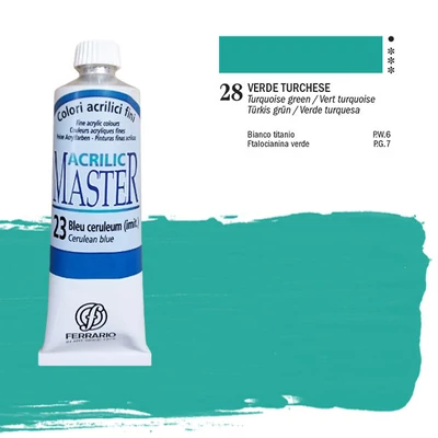 Ferrario Master akrilfesték, 60 ml - 28, turquoise green