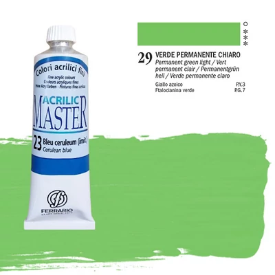 Ferrario Master akrilfesték, 60 ml - 29, permanent green light