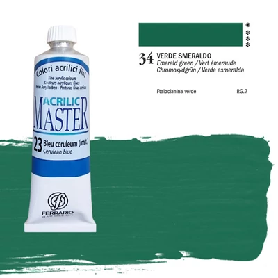 Ferrario Master akrilfesték, 60 ml - 34, emeraude green