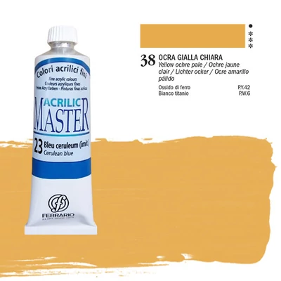 Ferrario Master akrilfesték, 60 ml - 38, yellow ochre light