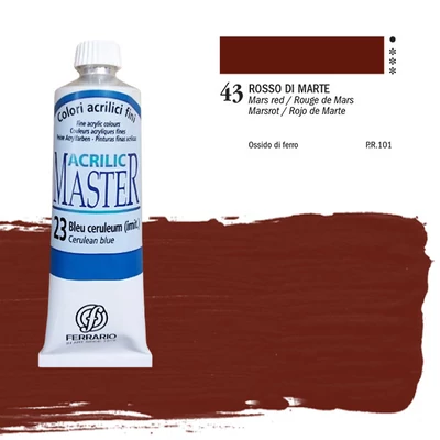 Ferrario Master akrilfesték, 60 ml - 43, mars red