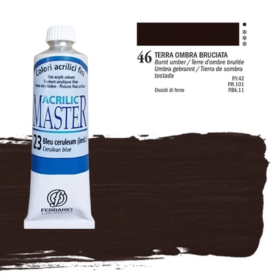 Ferrario Master akrilfesték, 60 ml - 46, burnt umber