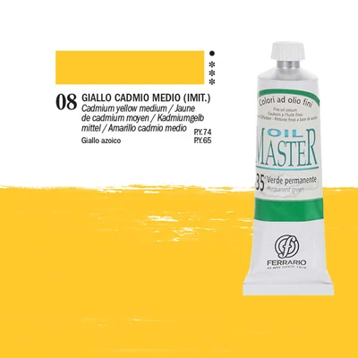 Ferrario Master olajfesték, 60 ml - 08, cadmium yellow medium