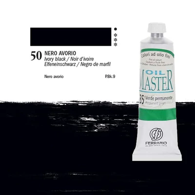 Ferrario Master olajfesték, 60 ml - 50, ivory black