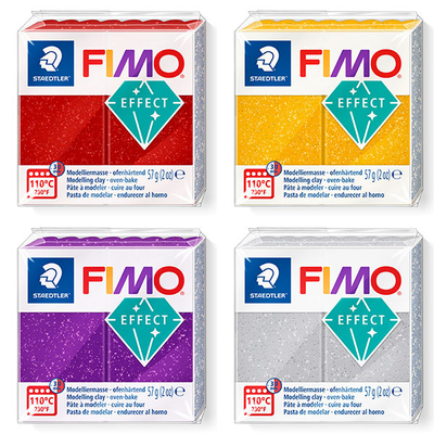 FIMO Effect süthető gyurma, csillámos - különféle színekben