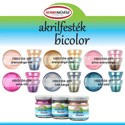 Hobbyművész akrilfesték, 40 ml - bicolor, különféle színekben