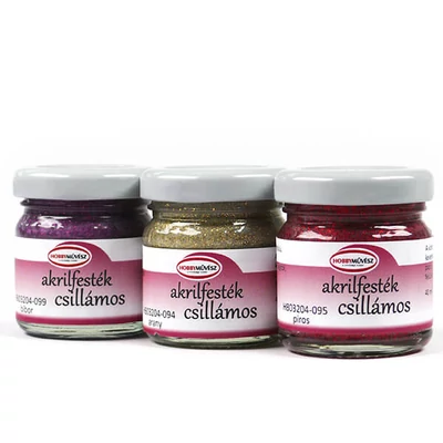 Hobbyművész akrilfesték, 40 ml - csillámos, különféle színekben