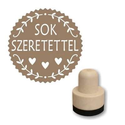 Pecsételő, kerek, 3 cm - Foam bélyegző - Sok szeretettel