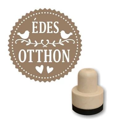 Pecsételő, kerek, 3 cm - Foam bélyegző - Édes otthon