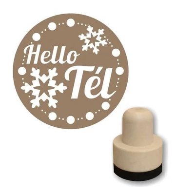 Pecsételő, kerek, 3 cm - Foam bélyegző - Helló tél
